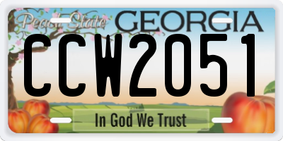 GA license plate CCW2051