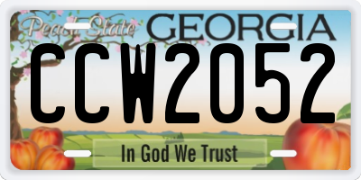 GA license plate CCW2052