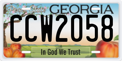 GA license plate CCW2058