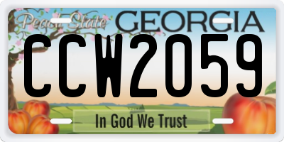 GA license plate CCW2059