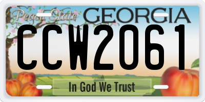 GA license plate CCW2061