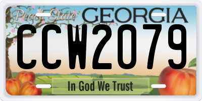 GA license plate CCW2079