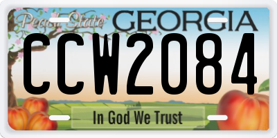 GA license plate CCW2084