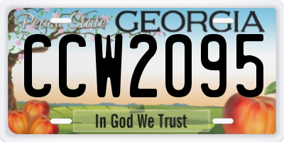 GA license plate CCW2095