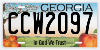 GA license plate CCW2097