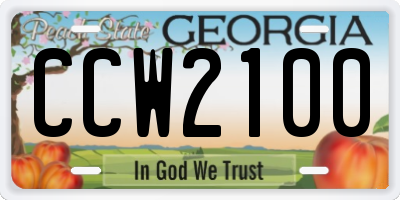 GA license plate CCW2100