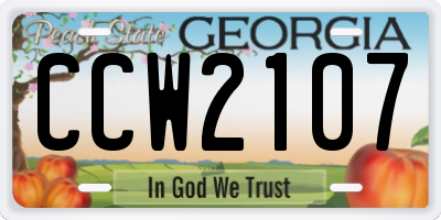 GA license plate CCW2107