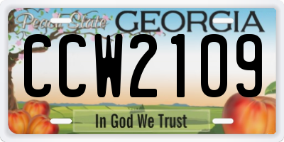 GA license plate CCW2109