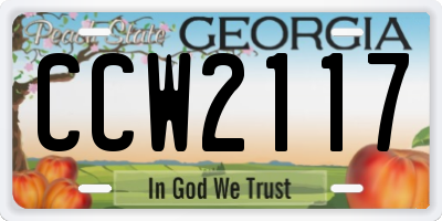 GA license plate CCW2117