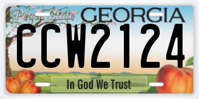 GA license plate CCW2124