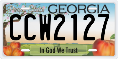 GA license plate CCW2127