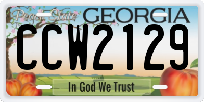 GA license plate CCW2129
