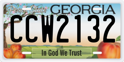 GA license plate CCW2132