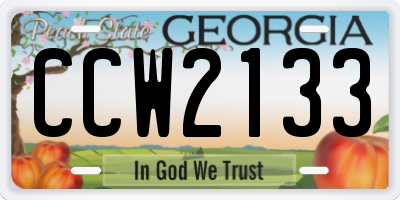 GA license plate CCW2133