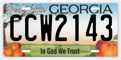 GA license plate CCW2143