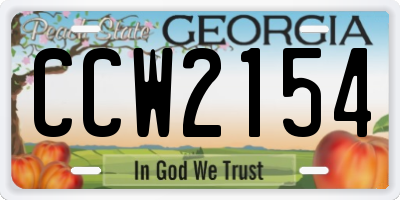 GA license plate CCW2154