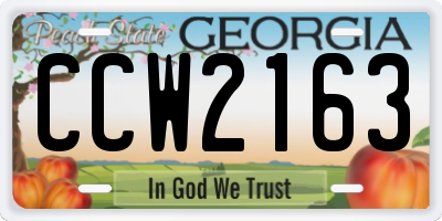 GA license plate CCW2163
