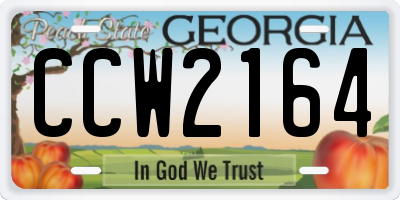GA license plate CCW2164