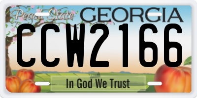 GA license plate CCW2166