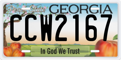 GA license plate CCW2167