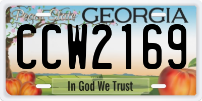 GA license plate CCW2169