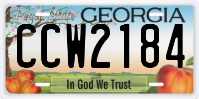 GA license plate CCW2184