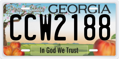 GA license plate CCW2188