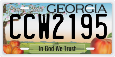 GA license plate CCW2195