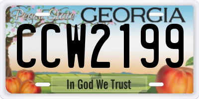 GA license plate CCW2199