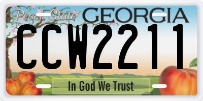 GA license plate CCW2211