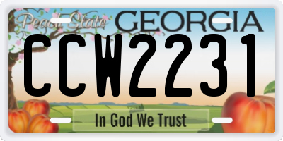 GA license plate CCW2231