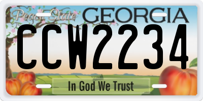 GA license plate CCW2234
