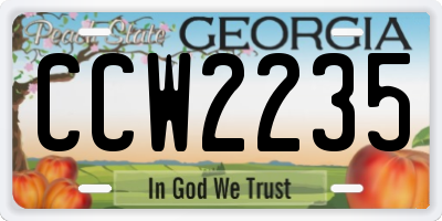GA license plate CCW2235
