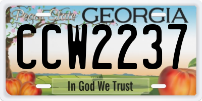 GA license plate CCW2237