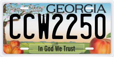 GA license plate CCW2250