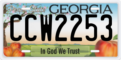 GA license plate CCW2253