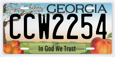 GA license plate CCW2254