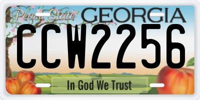 GA license plate CCW2256