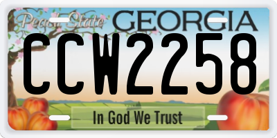 GA license plate CCW2258