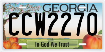 GA license plate CCW2270