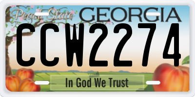 GA license plate CCW2274