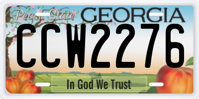 GA license plate CCW2276