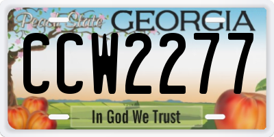 GA license plate CCW2277