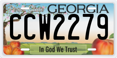 GA license plate CCW2279
