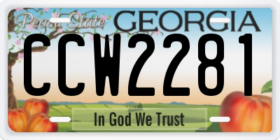 GA license plate CCW2281