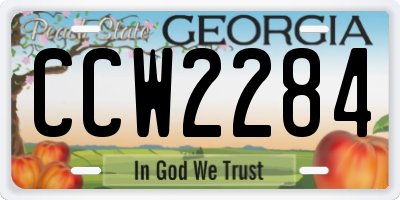GA license plate CCW2284