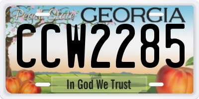 GA license plate CCW2285