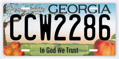 GA license plate CCW2286