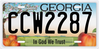 GA license plate CCW2287