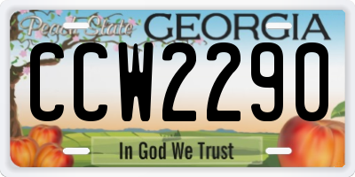 GA license plate CCW2290